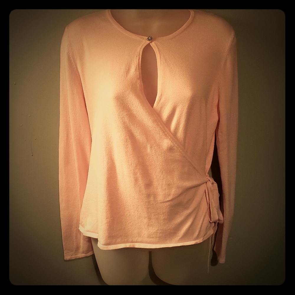 Pink Anne Klein wrap cardigan